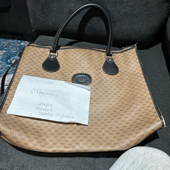 Gucci Brown Monogram Tote Bag - Picture 1 of 17